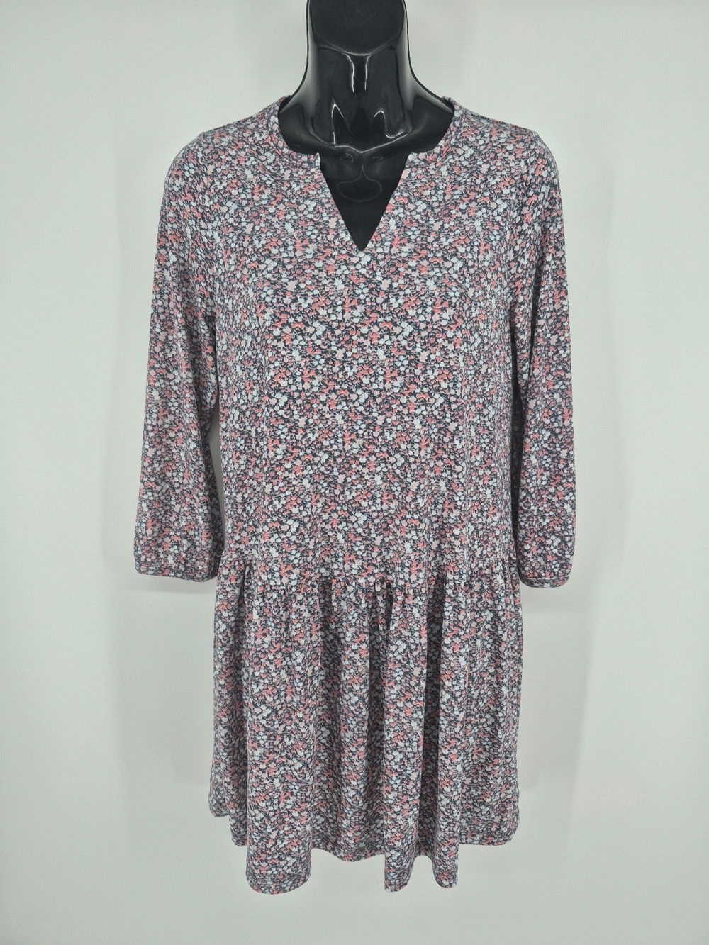 Banana Republic Dress Women's XSP Floral Drop Waist 3/4 Sleeve Stretch